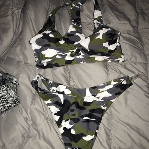 Camo thong bikini set from ZAFUL size large